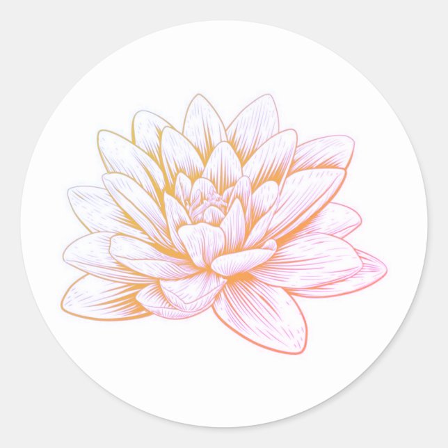 Delicate Pink Lotus Flower Classic Round Sticker (Front)