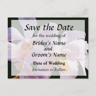 Delicate Pink Orchids Save tge Date Announcement Postcard