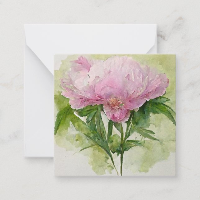 Delicate pink peony card (Front)