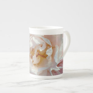 Delicate Pink Peony Watercolor Bone China Cup