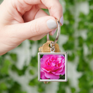 Delicate pink rose. key ring