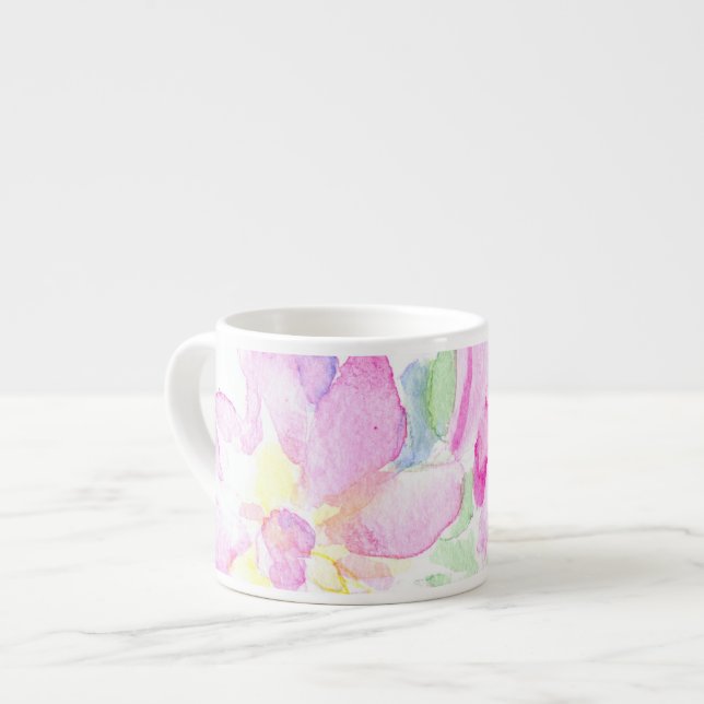 Delicate Pink Roses Espresso Mug (Front Left)