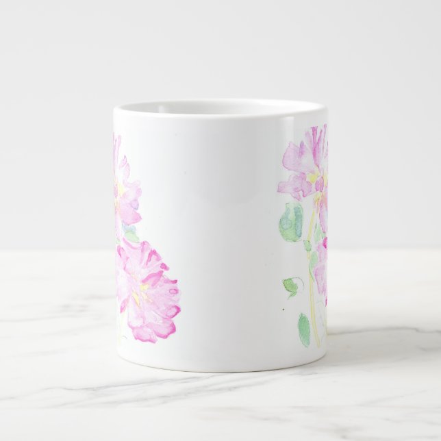 Delicate Pink Roses Jumbo Mug (Front)
