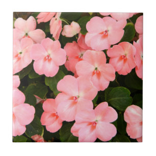 Delicate pink spring flowers tile
