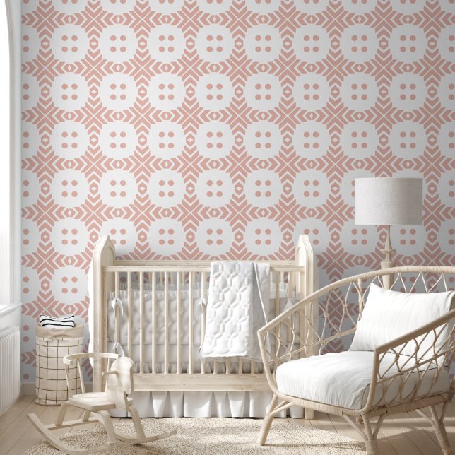 Delicate Pink Tile Pattern Wallpaper (Kids)