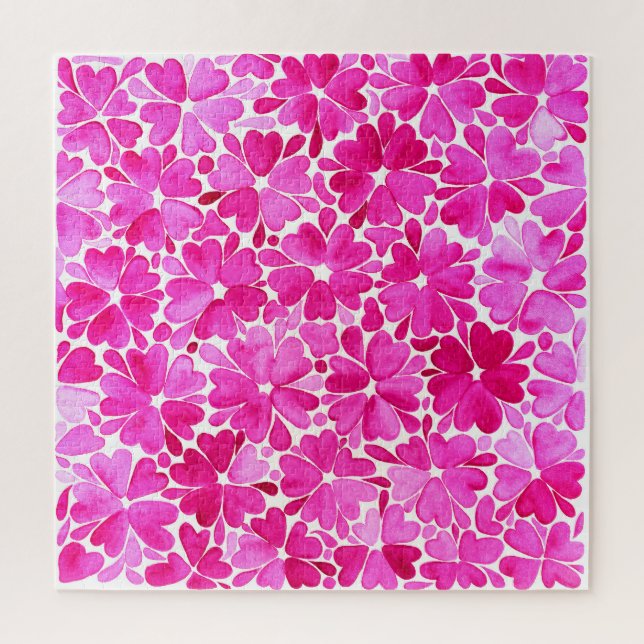 Delicate Pink Watercolor Flowers Jigsaw Puzzle (Vertical)