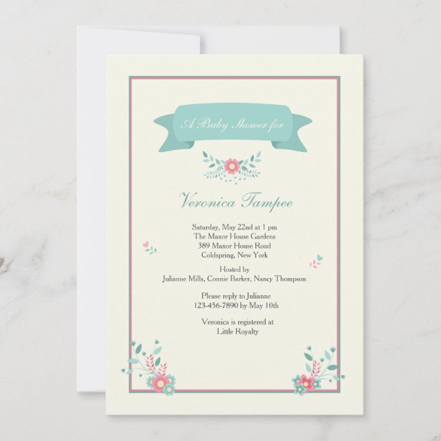 Delicate Posies Invitation (Front)