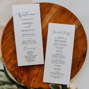 Delicate  Printable or Printed Wedding Program