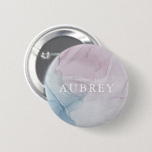 Delicate Purple Abstract Print with Name 6 Cm Round Badge