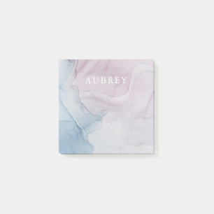 Delicate Purple Abstract Print with Name Post-it Notes