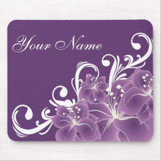 Delicate Purple and White Flowers Mouse Pad