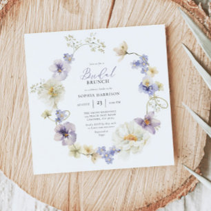 Delicate Purple and White Wildflower  Invitation