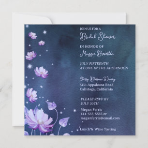 Delicate Purple Blossoms Bridal Shower Invitation