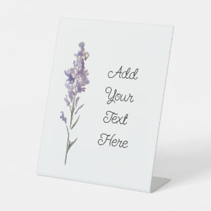 Delicate Purple Floral Pedestal Sign