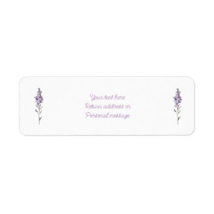 Delicate purple floral return address label