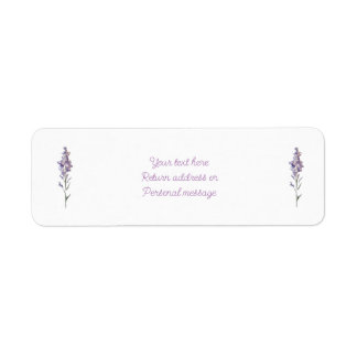 Delicate purple floral return address label