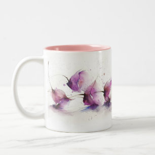 Delicate Purple Florals Two-Tone Mug