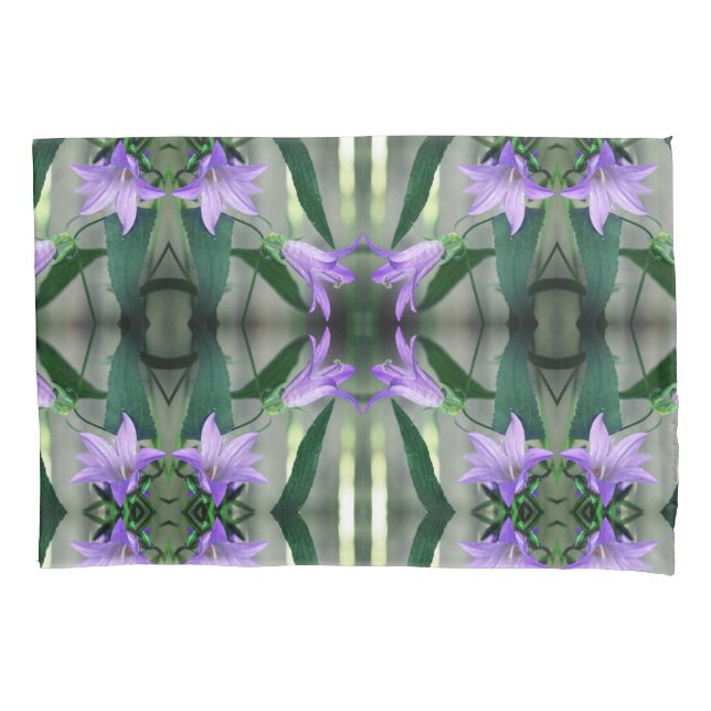 Delicate Purple Flowers Abstract Pattern  Pillowcase (Front)