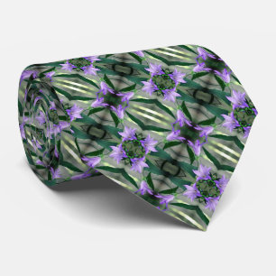 Delicate Purple Flowers Abstract Pattern       Tie
