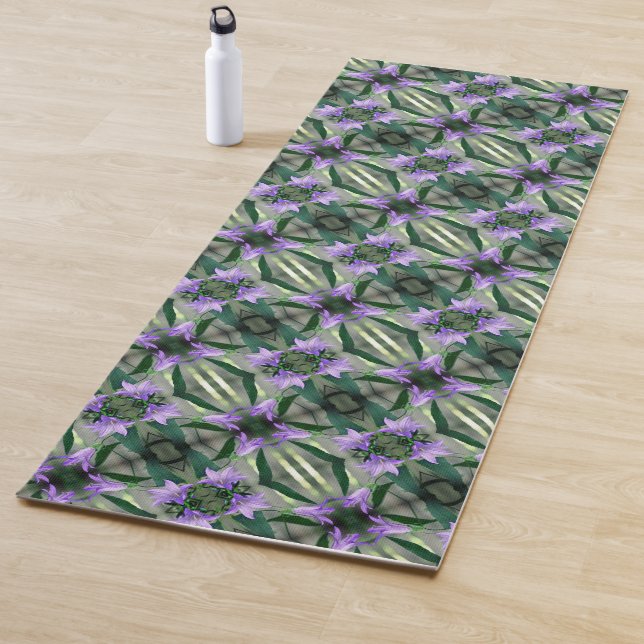 Delicate Purple Flowers Abstract Pattern        Yoga Mat (In Situ)
