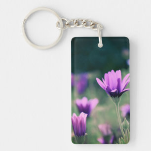 Delicate Purple Flowers Key Ring