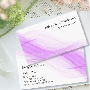 Delicate Purple Gold Details Business Card