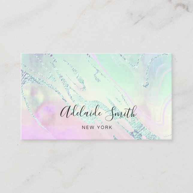 delicate purple green business card (Front)