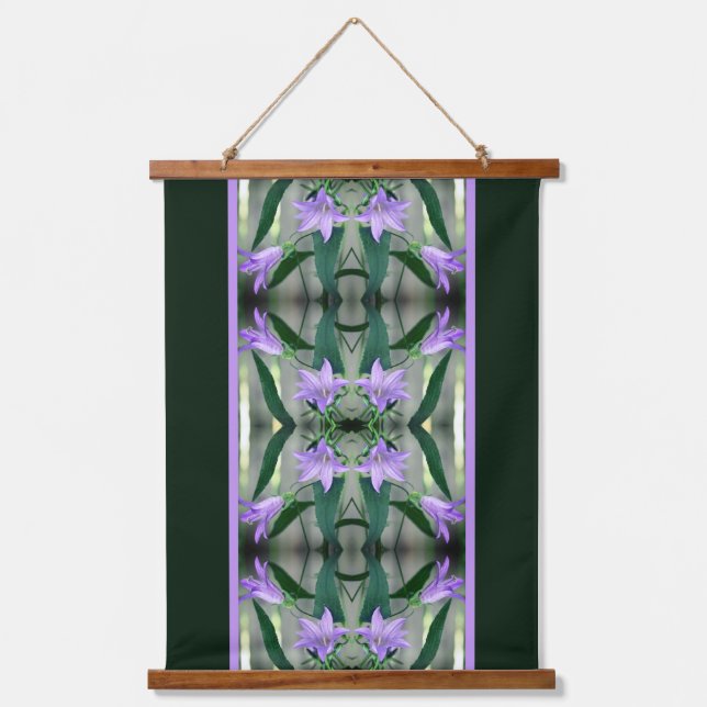 Delicate Purple Lily Flowers Abstract  Hanging Tapestry (Front)