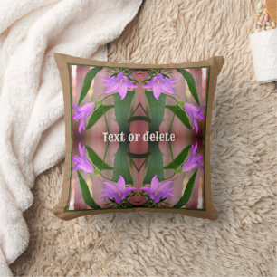 Delicate Purple Lily Flowers Abstract Personalised Cushion