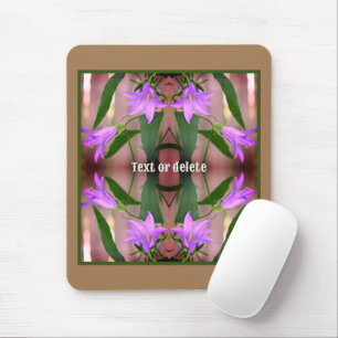 Delicate Purple Lily Flowers Abstract Personalised Mouse Pad