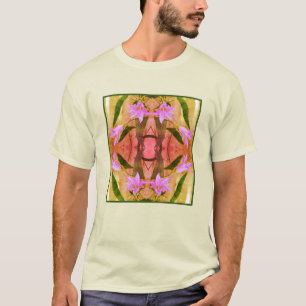 Delicate Purple Lily Flowers Distressed Abstract  T-Shirt