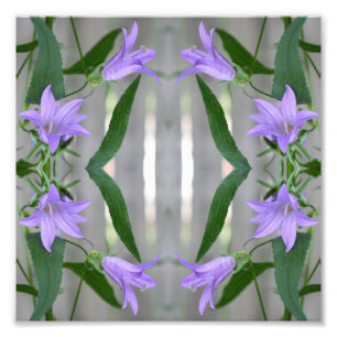 Delicate Purple Lily Flowers Mirror Abstract 8x8 Photo Print