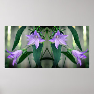 Delicate Purple Lily Flowers Mirror Abstract Poster