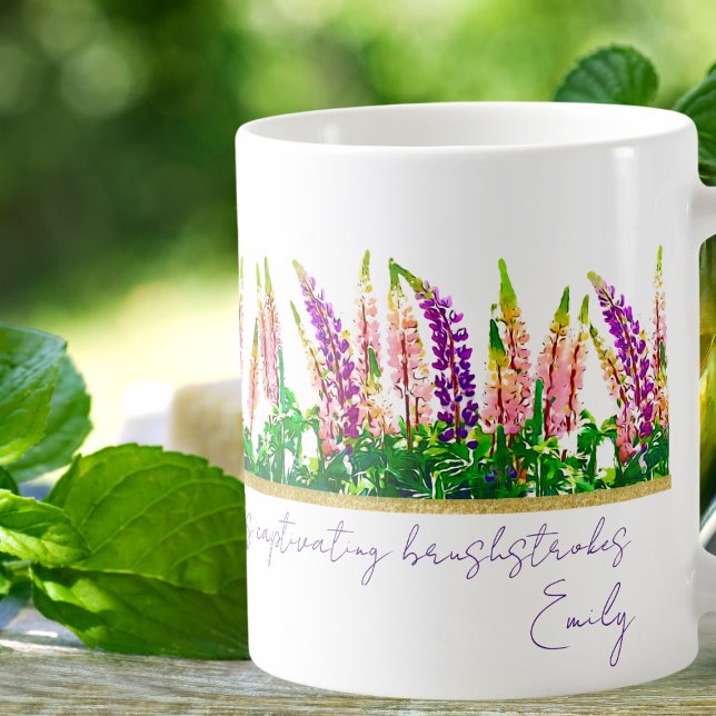 Delicate Purple Lupine Flowers Quotes Mug (Creator Uploaded)