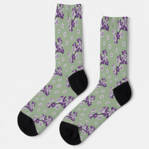 Delicate  purple Orchids Socks 