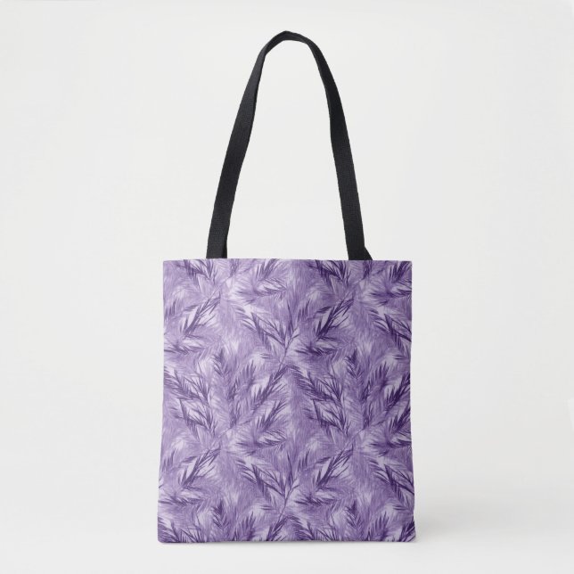 Delicate Purple Palm Large Shoulder Tote (Front)
