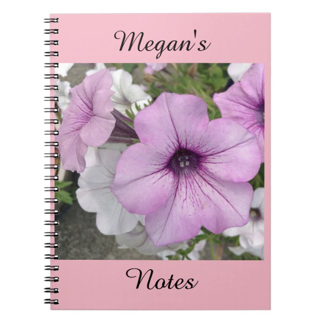 Delicate Purple Petunia Personalised Notebook (Front)
