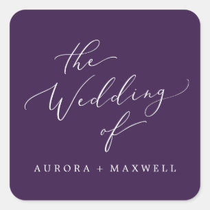 Delicate Purple Wedding Envelope Seals