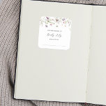 Delicate Purple Wildflower Baby Shower Bookplate Square Sticker<br><div class="desc">A great addition for Baby's First Library or use as a personalised This Book Belongs To Sticker. Pair with our matching bring a book request card found in the Adore Paper Co shop on Zazzle.</div>