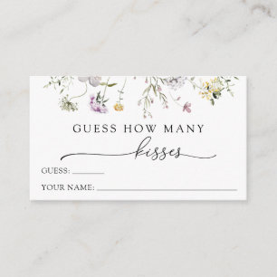 Delicate Purple Wildflower Guess How Many Kisses Enclosure Card