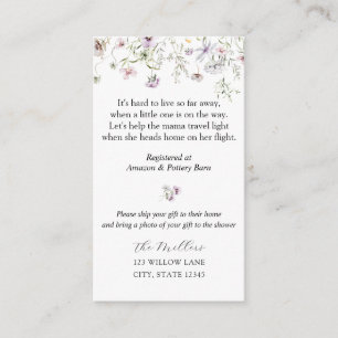  Delicate Purple Wildflower Long Distance  Enclosure Card