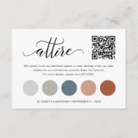 Delicate QR Code Wedding Colour Palette Attire Car