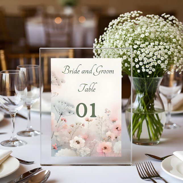 Delicate Queen Anne's Lace Wedding Table Card (Creator Uploaded)