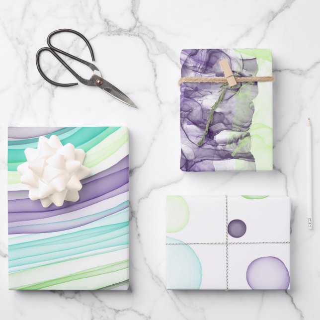 Delicate rainbow colours soft wrapping paper sheet (Front)