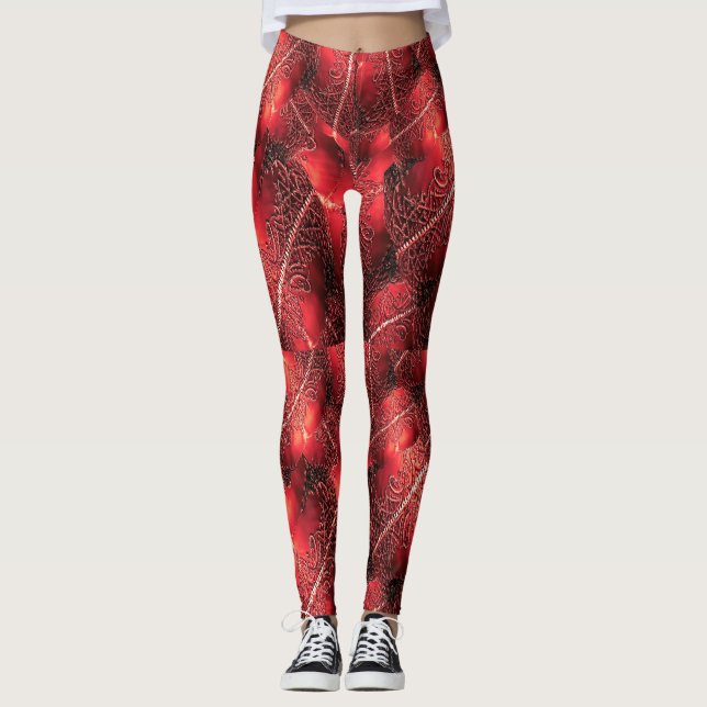 Delicate Red Leggings (Front)