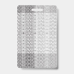 Delicate, repeating light grey floral pattern on a ID badge