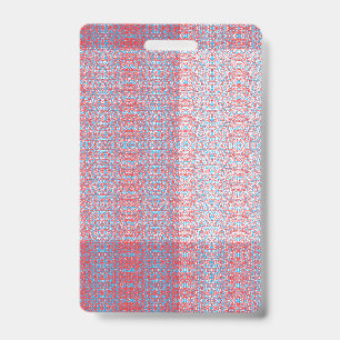 Delicate, repeating, light pink and light blue pat ID badge