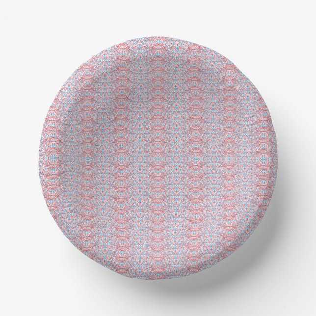 Delicate, repeating, light pink and light blue pat paper plate (Front)