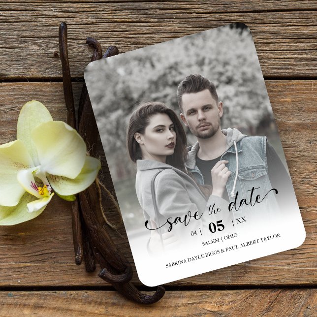 Delicate Romantic Wedding Custom Photo Couple Magnet (Creator Uploaded)