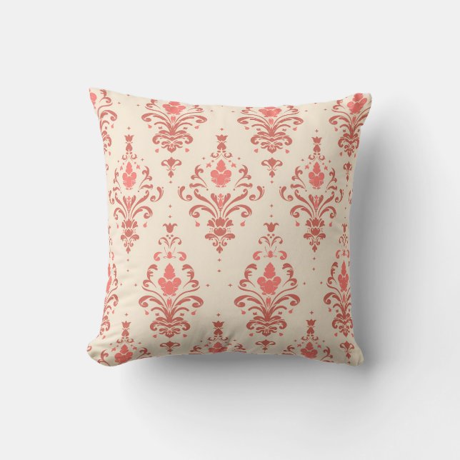 Delicate Rose Damask Princesscore Cushion (Front)